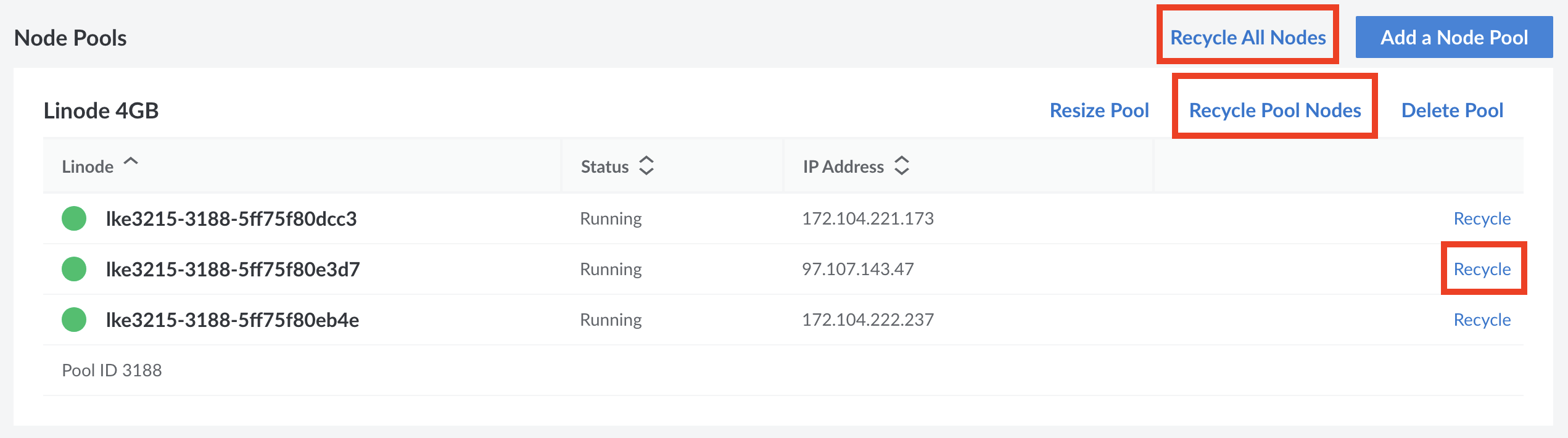 Cluster Node Recycle