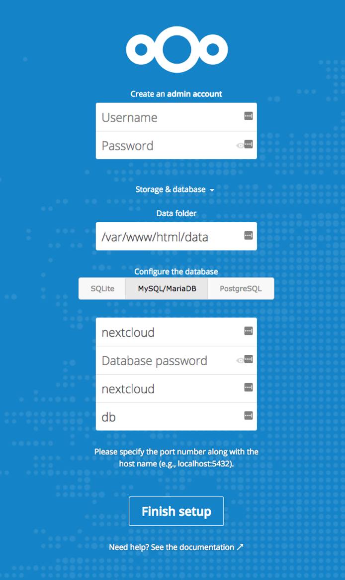 Nextcloud database connection