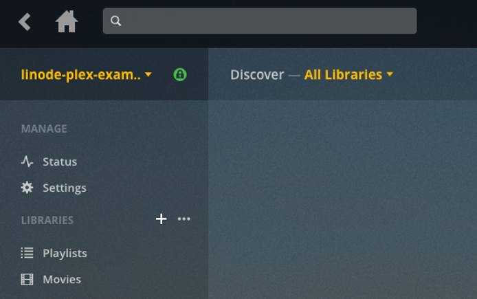 Plex web interface - additional Library