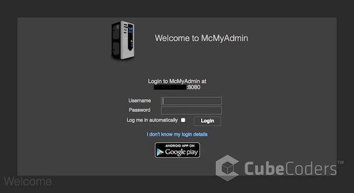 McMyAdmin Login Page